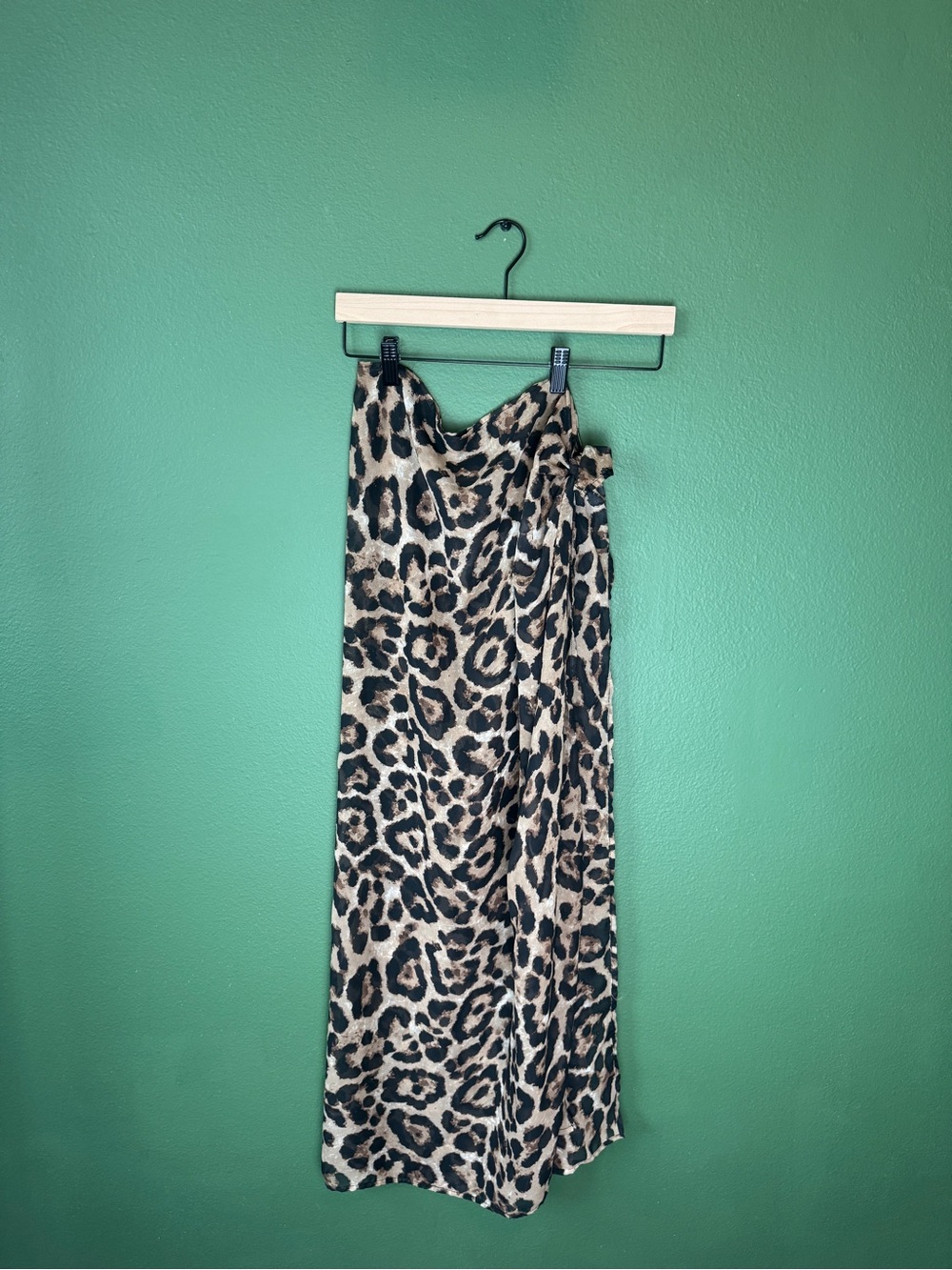 Shein Leopard Print Sheer Beach Coverup Sarong XS